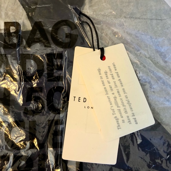 NWT- Ted Baker London - RENON Twist Neck Navy Midi dress. Size 3 (US 8) - Picture 6 of 6